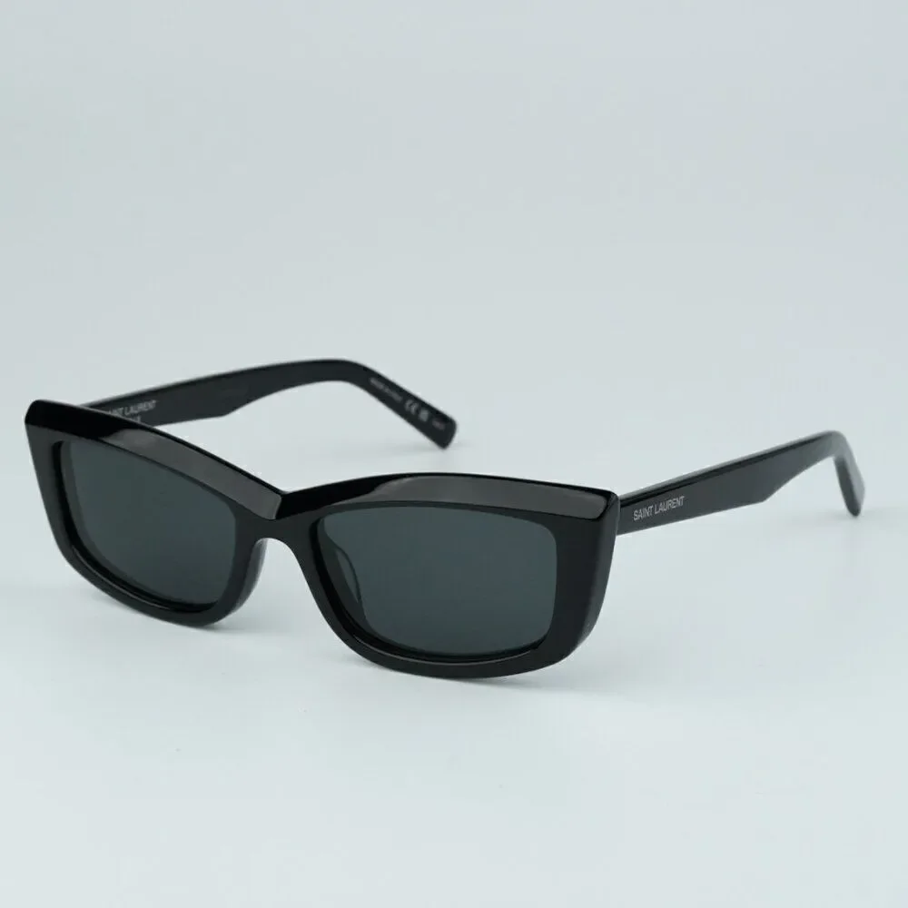 SALE! NEW Saint Laurent SL658 001 Black Rectangle Unisex Sunglasses